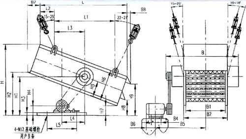 SZZ自定义中心振动筛安装尺寸图