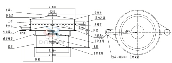 食品振动筛结构图